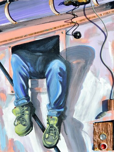 What's Carlos Doing in the Basement? von Joe LaMattina, Malerei kaufen auf Singulart