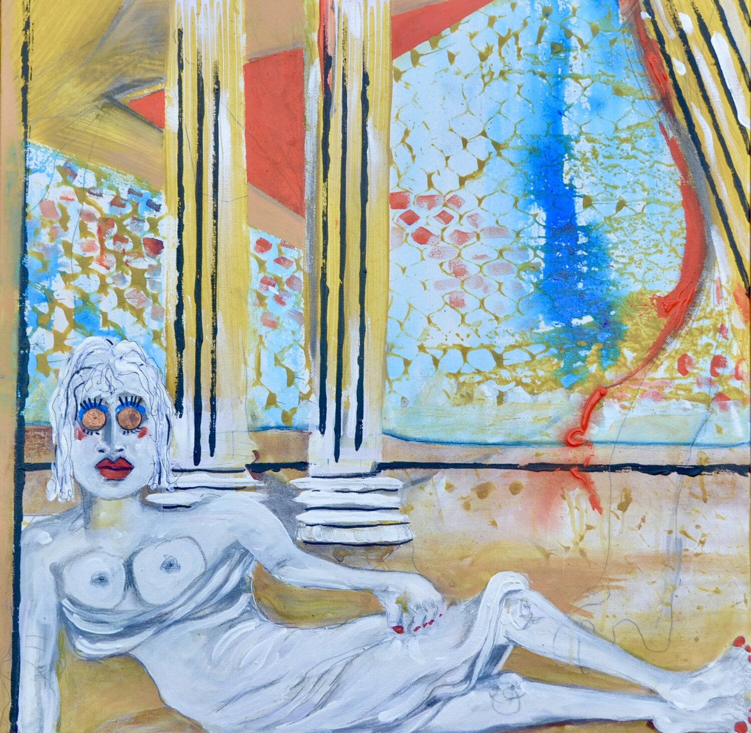 Topless, Greek Goddess Joe LaMattina Originalgemälde zu verkaufen