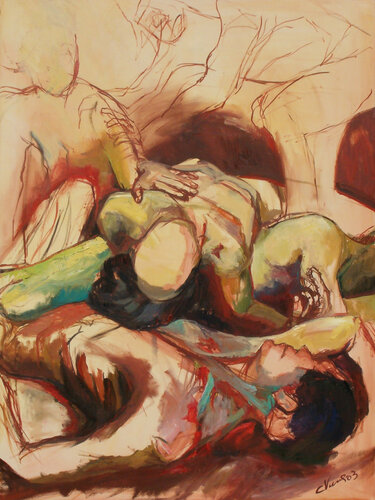 Eros, Kaos et Thanatos 1 di Christine Viens, Pittura in vendita su Singulart