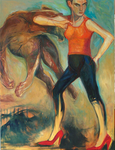 Dans l'arène di Christine Viens, Pittura in vendita su Singulart