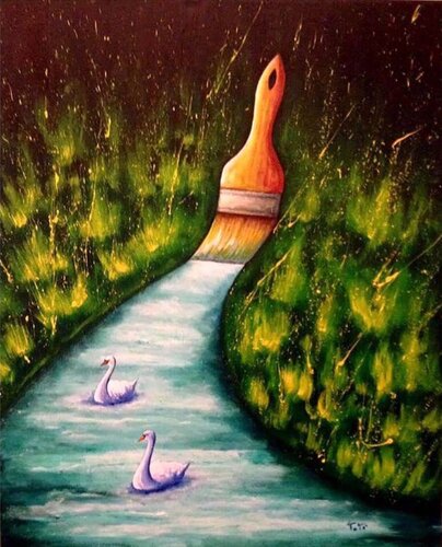 L’ultima pennellata by Salvatore Petrucino, Painting for Sale on Singulart