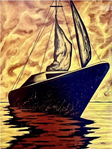 Veliero al tramonto von Salvatore Petrucino, Malerei kaufen auf Singulart