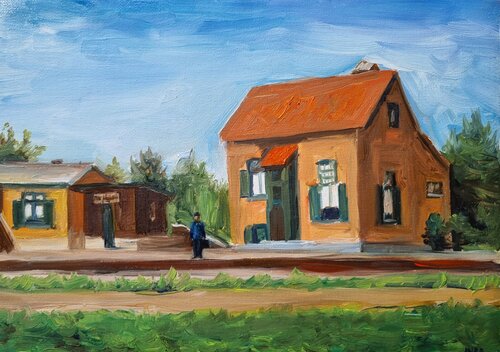 Quiet Railway Station van Inga Yarotskaya, Schilderij te koop op Singulart