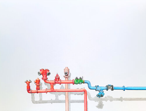 Private life of hydrants. Observers. von igor kotlarski, Zeichnungen kaufen auf Singulart