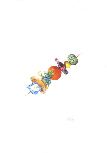 Cocktails. Long Island Iced Tea. de igor kotlarski, Dibujo a la venta en Singulart