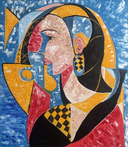 "Portrait of a Woman: Cubist Masterpiece!" by Elena Logovinsky, Painting for Sale on Singulart