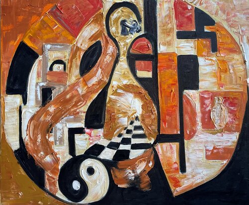 "Mysteries of the Chess Path" van Elena Logovinsky, Schilderij te koop op Singulart