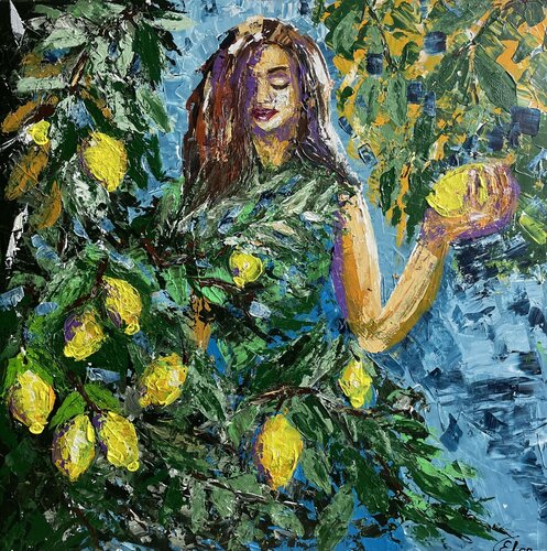 "Lemon Garden" van Elena Logovinsky, Schilderij te koop op Singulart