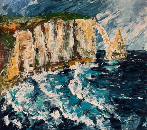 "Etretat Cliffs" van Elena Logovinsky, Schilderij te koop op Singulart