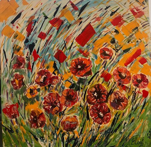 "Poppies." di Elena Logovinsky, Pittura in vendita su Singulart
