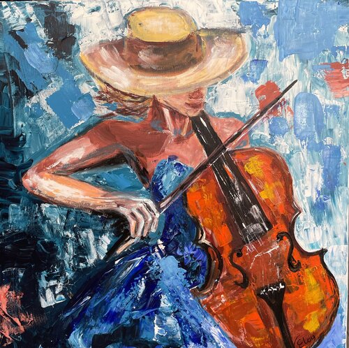 Cello. Melody of Feelings di Elena Logovinsky, Pittura in vendita su Singulart
