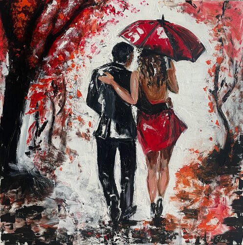 “Under One Umbrella” van Elena Logovinsky, Schilderij te koop op Singulart