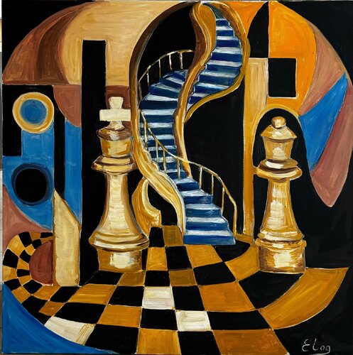 The Staircase of Maya, or The Guardians of Illusion di Elena Logovinsky, Pittura in vendita su Singulart