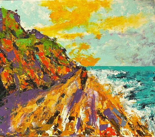 Path Along the Sea di Elena Logovinsky, Pittura in vendita su Singulart