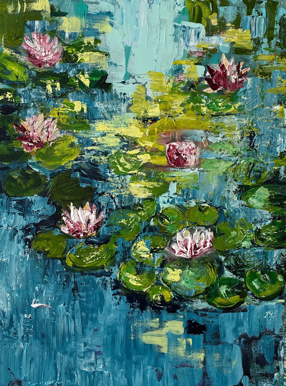 Whispers of Water Lilies Elena Logovinsky Dipinto originale in vendita