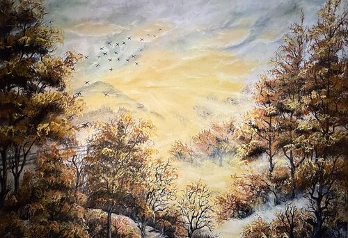 Morgennebel par Elfriede Hackl, Peinture en vente sur Singulart