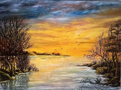 Farbenspiel der Sonne par Elfriede Hackl, Peinture en vente sur Singulart