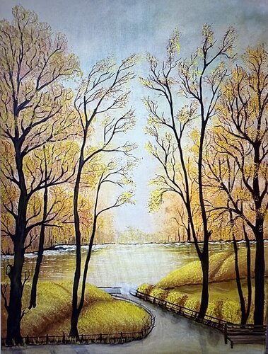 Herbst am Morgen par Elfriede Hackl, Peinture en vente sur Singulart