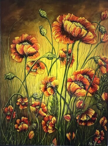 Mohn par Elfriede Hackl, Peinture en vente sur Singulart
