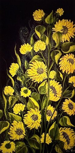 Sonnenblumen par Elfriede Hackl, Peinture en vente sur Singulart
