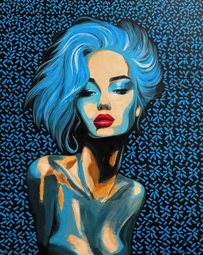 Blue Charm van Maryna Dobrova, Schilderij te koop op Singulart