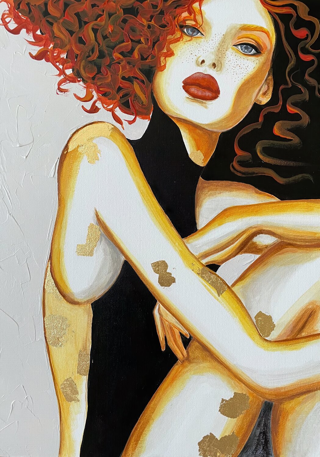 Golden Muse Maryna Dobrova Origineel schilderij te koop