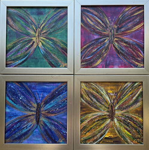 Butterflies (Quadriptych ) di Tara Partovirad, Pittura in vendita su Singulart