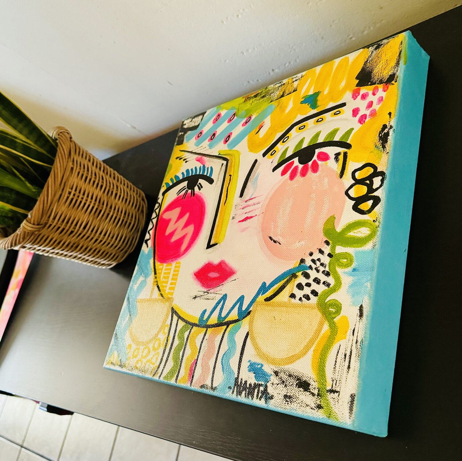 TIANA - Hanta Ramboa - Acrylic, Pen on Canvas, image size:1500x1496