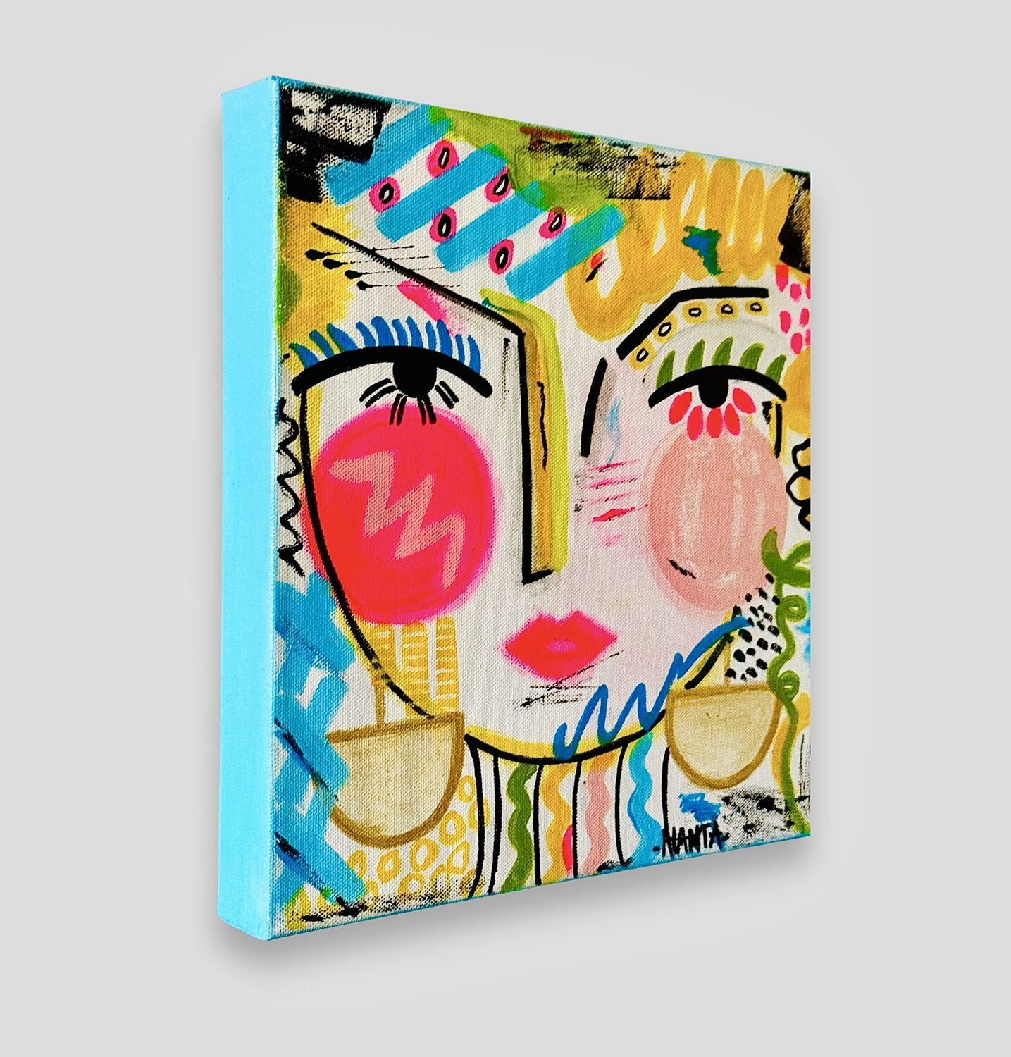 TIANA - Hanta Ramboa - Acrylic, Pen on Canvas, image size:1435x1500