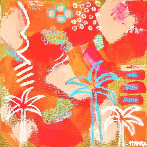 PALM TREES AND SWEET DREAM by Hanta Ramboa, Painting for Sale on Singulart