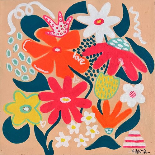 THE FLOWERS ARE SINGING van Hanta Ramboa, Schilderij te koop op Singulart