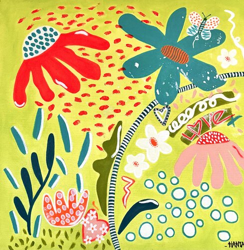 RENDEZ VOUS AT THE GARDEN par Hanta Ramboa, Peinture en vente sur Singulart