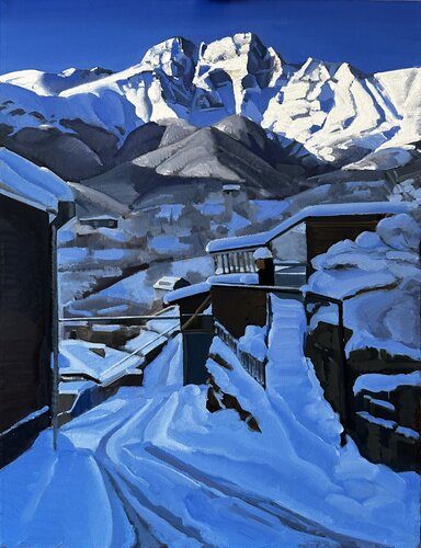Winter in the mountains van Ara Aleksanyan, Schilderij te koop op Singulart
