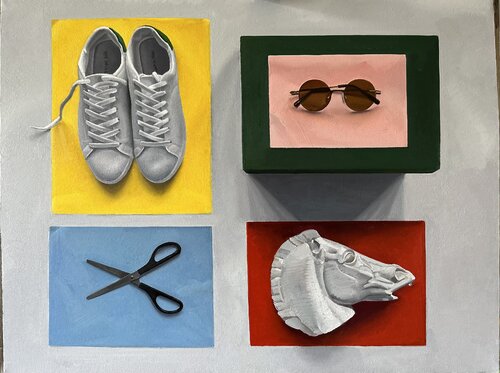Still life with sneakers van Ara Aleksanyan, Schilderij te koop op Singulart