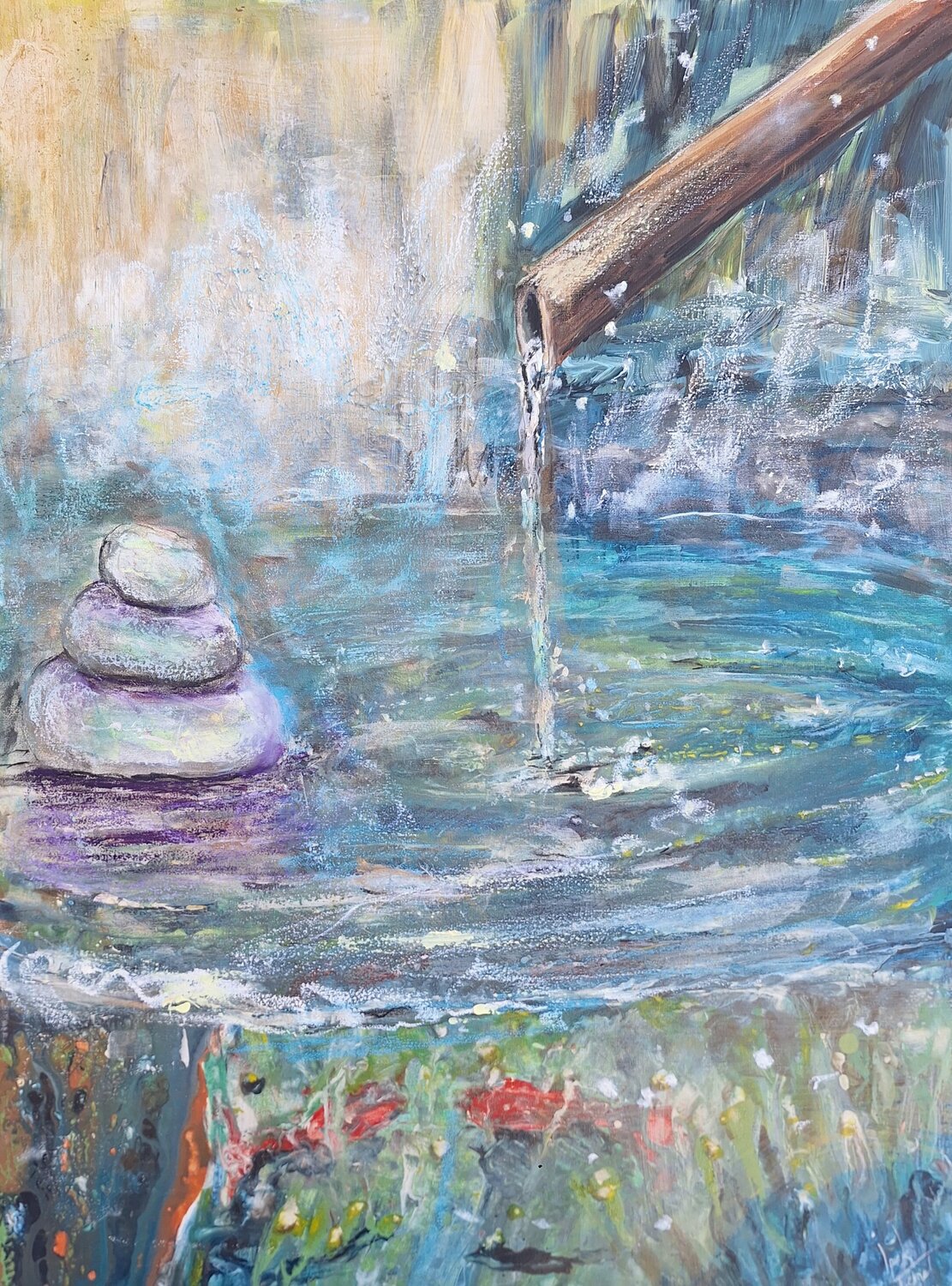 Jardin du serenité ipek Temel Origineel schilderij te koop