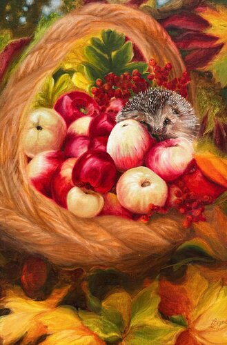 Basket Of Plenty de Larissa Egner, Pintura a la venta en Singulart