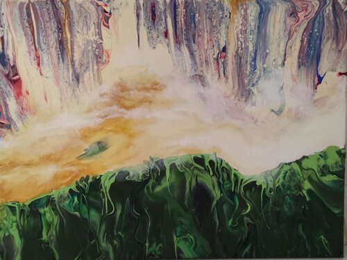 Yellow River di Larissa Egner, Pittura in vendita su Singulart