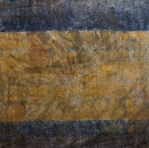 Blue and Gold with contamination van MARCELLO PETRACCHI, Schilderij te koop op Singulart