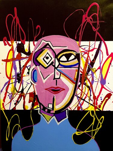 Splatter Portrait von Vincenz Artworks, Malerei kaufen auf Singulart
