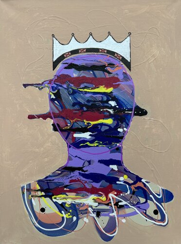 Purple Splatter Shock von Vincenz Artworks, Malerei kaufen auf Singulart