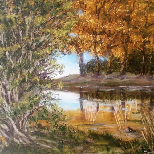 Lake at Donadea Forest by Carol Murphy, Painting for Sale on Singulart