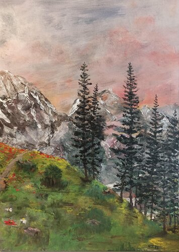 Kalnuose van Robertas Zabitis, Schilderij te koop op Singulart