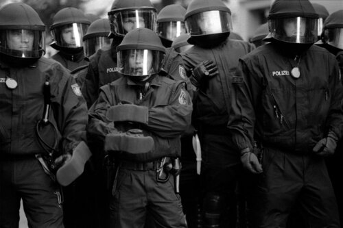 May Day demonstration, Berlin-Kreuzberg 2009 di Michel Meijer, Fotografia in vendita su Singulart