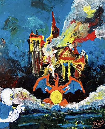 This Dracaufeu is on fire van WRD, Schilderij te koop op Singulart