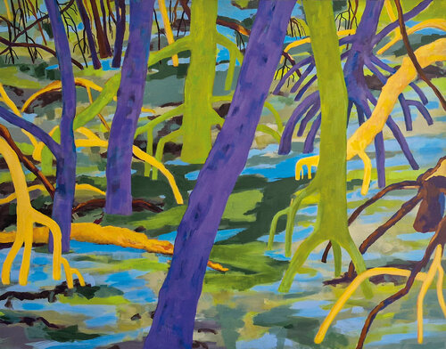 Mittendrin - Mangrovenland van Renate Pfrommer, Schilderij te koop op Singulart