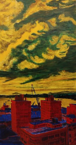 BAHIA AL OLIVA by Raúl Antonio Besoain, Painting for Sale on Singulart