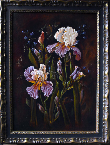 Irises with bluebells von Inga Loginova, Malerei kaufen auf Singulart