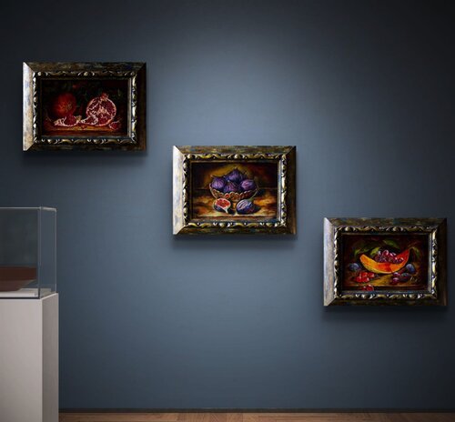 Trinity of Abundance: The Ruby, The Emerald, and The Gold by Inga Loginova, 회화 for Sale on Singulart