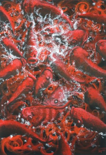 FEEDING: Red di Donegel' Chong, Pittura in vendita su Singulart
