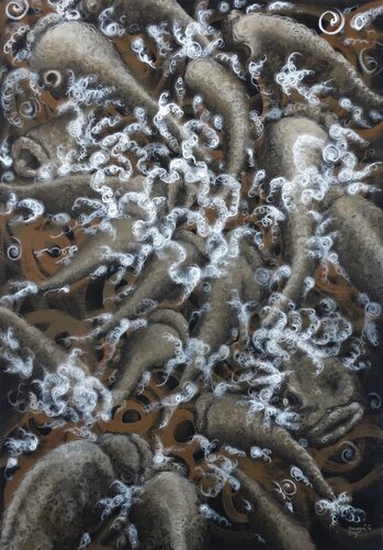 FEEDING: Brown van Donegel' Chong, Schilderij te koop op Singulart